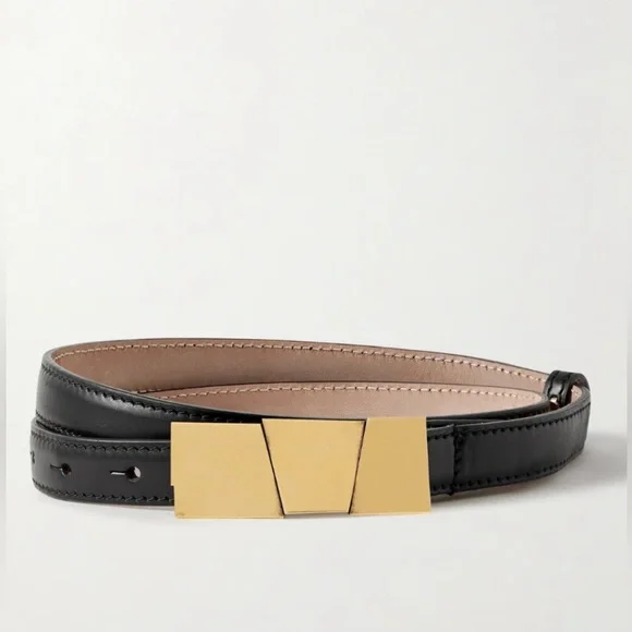 Khaite Axel Small Belt, 85, Gold Black KHAITE Axel snake-effect leather belt | REVERSIBLE main image 4